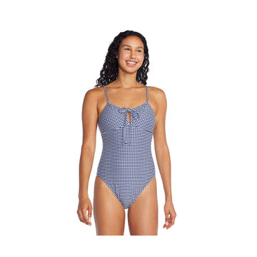 Speedo Women's Texture Stripe Bandeau One Piece Swimsuit  Competition Swimsuits  Speedo