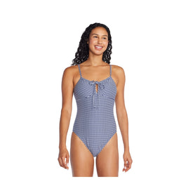 Speedo Women's Texture Stripe Bandeau One Piece Swimsuit  Competition Swimsuits  Speedo