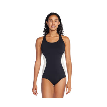 Speedo Women's One Piece Rib Illusion Splice  One Piece Swimsuits  Speedo