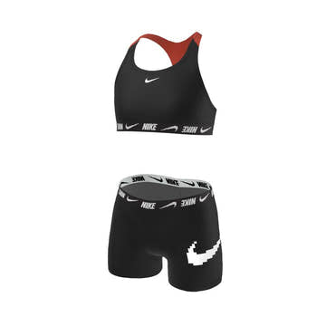 Nike Girl's Logo Tape Racerback Bikini & Short Set  Kids Swimming Gear  Nike