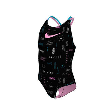 Nike Girl's Logo Toss Spiderback One Piece  Girls One Piece  Nike