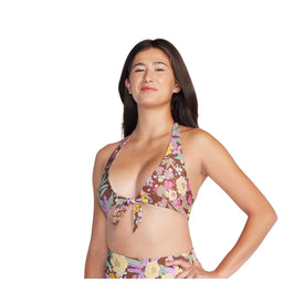 Speedo Women's Tie Front Halter Top  Two Piece Swimsuits  Speedo