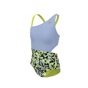 Nike Girl's Shred Camo Asymmetrical Monokini  Girls One Piece  Nike