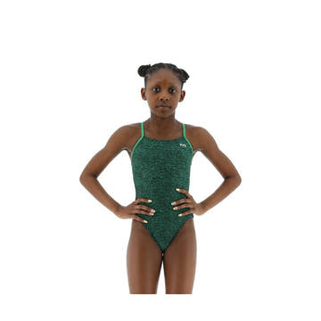 Tyr Girl's Durafast Elite Cutoutfit One Piece Swimsuit - Lapped  Girls One Piece  Tyr