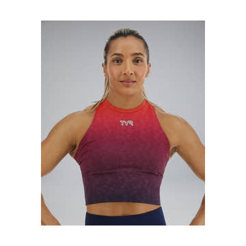 TYR Base Kinetic Women's Cropped High Neck Tank  Activewear  Tyr