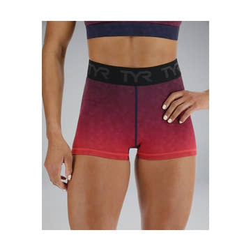 Tyr Base Kinetic Women's Mid-Rise 2in Logo Shorts - Ember  Activewear  Tyr
