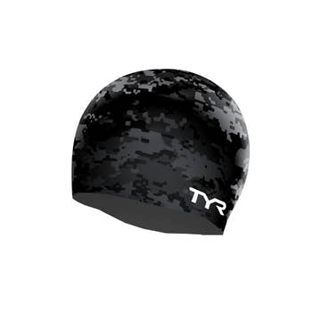 Tyr Adult Silicone Swim Cap - Digi Camo  Swim Caps  Tyr
