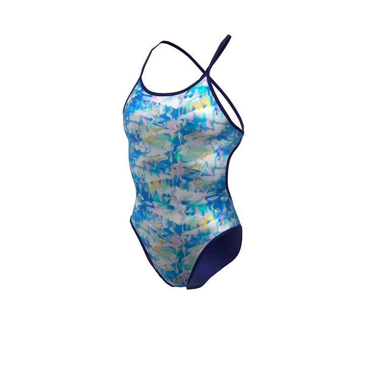 Nike Hydrastrong Multi Print Reversible Tie-Back One Piece Swimsuit  Team Print  Nike