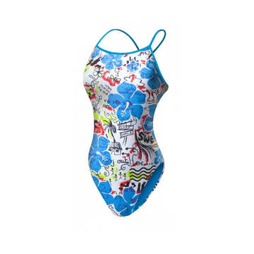 Tyr Graffiti Floral Thin-x Back Female  One Piece Swimsuits  Tyr