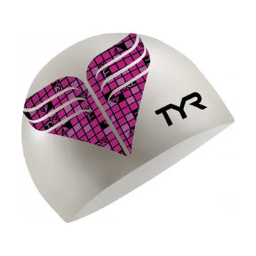 Tyr Pink Check Silicone Cap  Swim Caps  Tyr